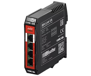 IBH softec IBH Link UA Quad Core DIN-rail edge gateway with four Ethernet ports